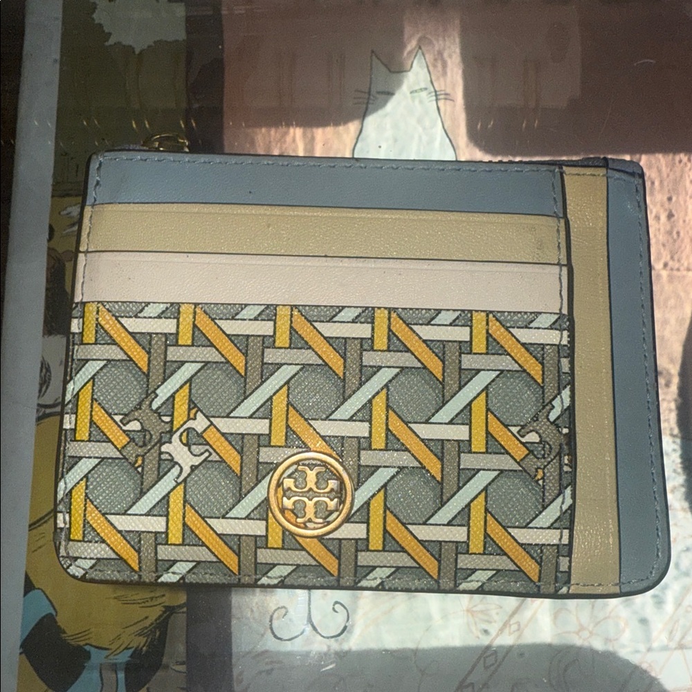 Tory Burch Patterned Card Holder with Logo